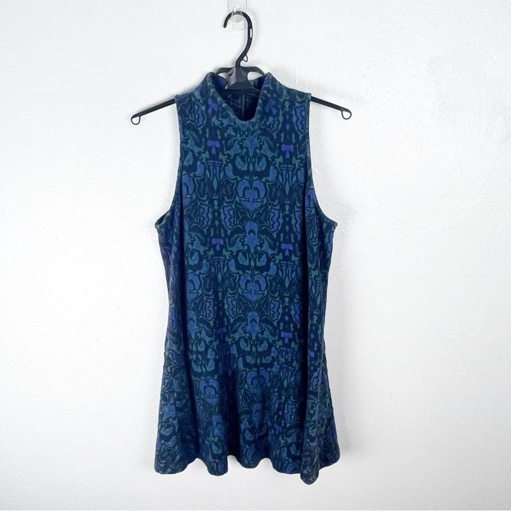 FREE PEOPLE  Amelia Wool Blend Jacquard High Mock Neck Sleeveless Dress Large